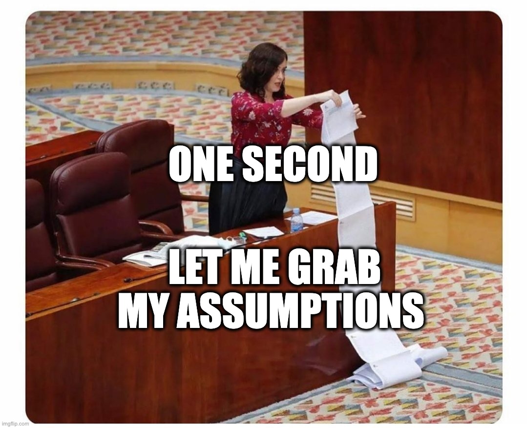 assumptions meme
